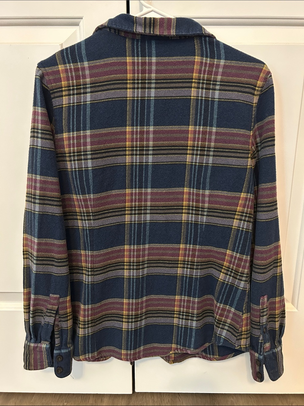 Patagonia Navy, Maroon & Mustard Flannel Button-Up Shirt - Picture 3 of 3